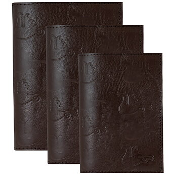 Book cover in leather Wild Dragons dark brown