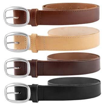 Leather belt O silver