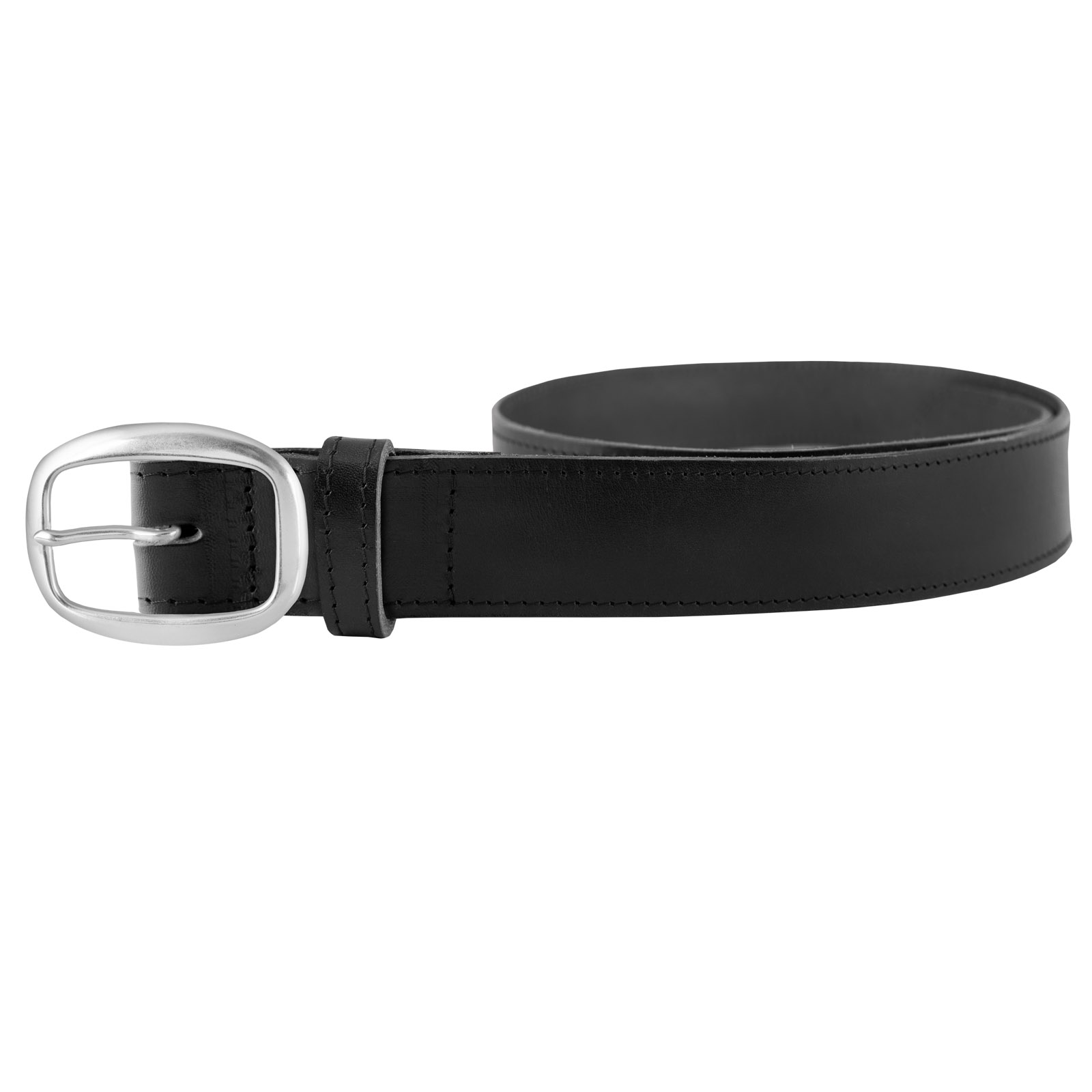 Leather belt O silver - 5