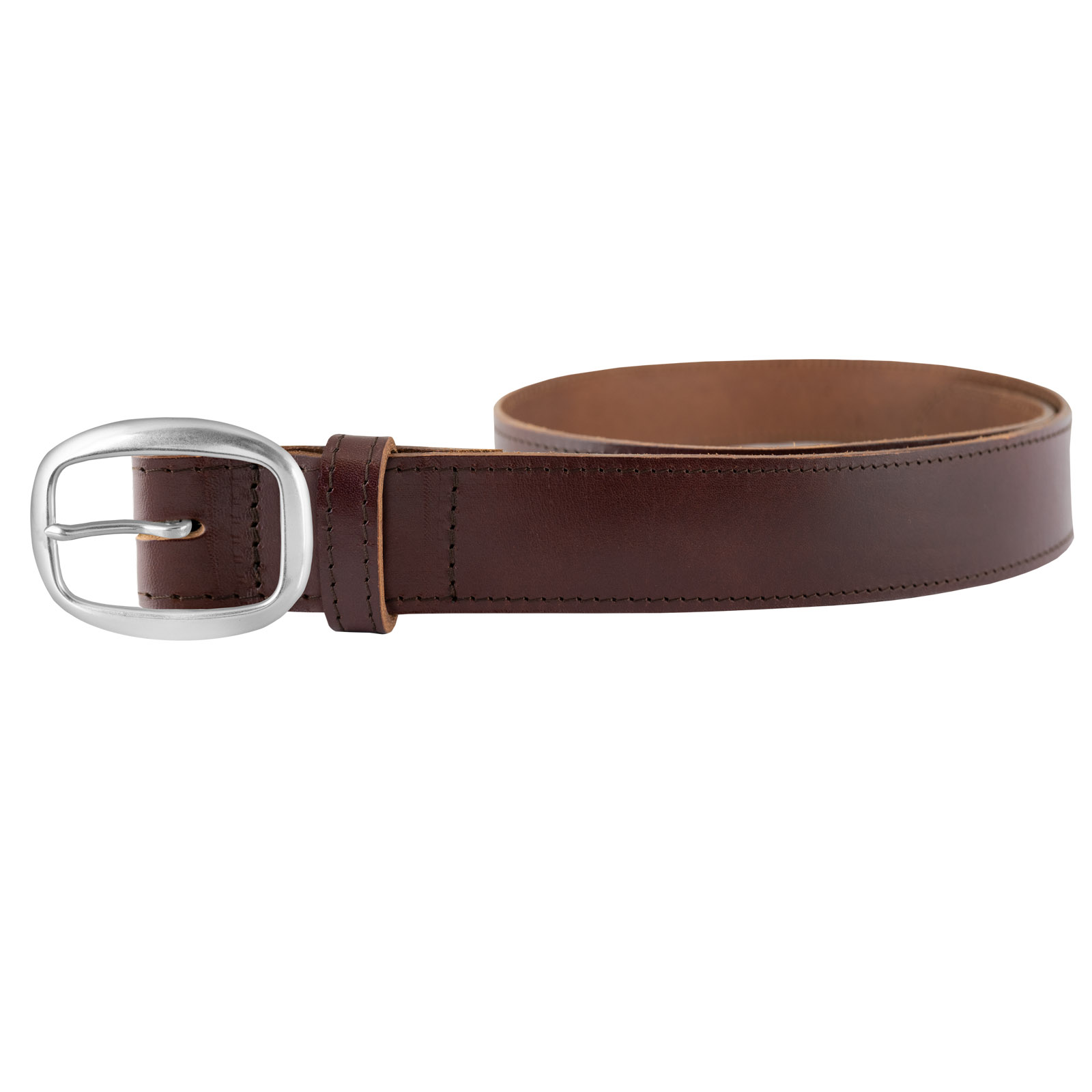 Leather belt O silver - 2