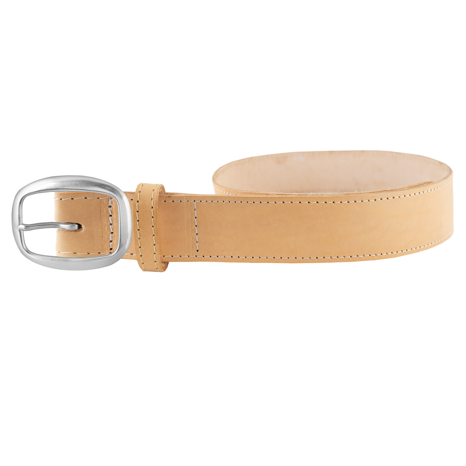Leather belt O silver - 4