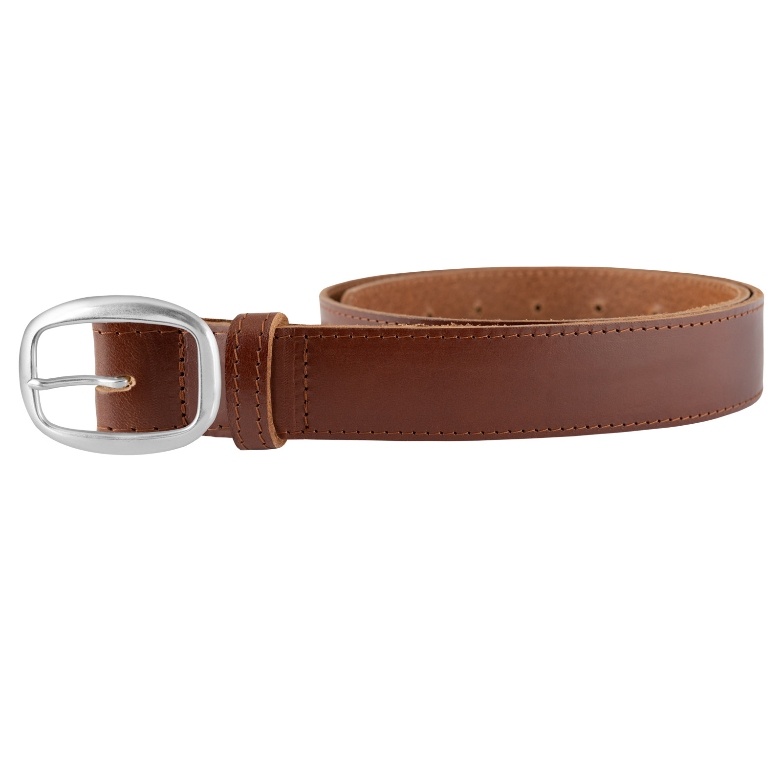 Leather belt O silver - 3