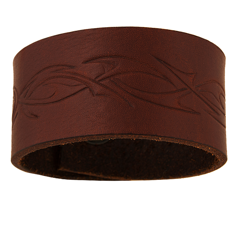 Leather bracelet Tribal brown - 2