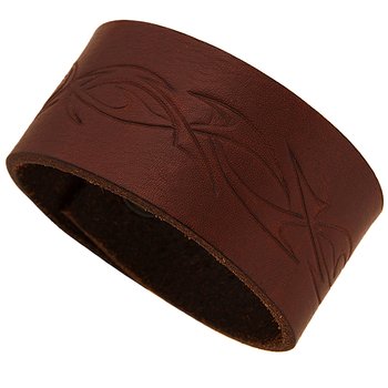 Leather bracelet Tribal brown