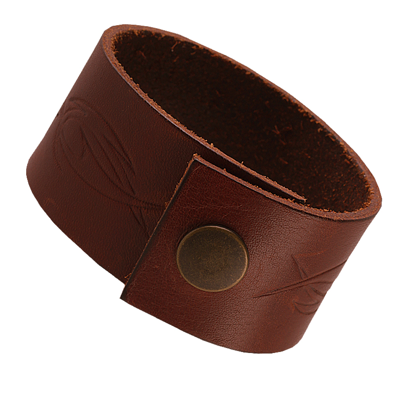 Leather bracelet Tribal brown - 3