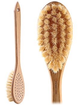 Bath brush with shaft
