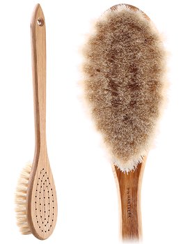 Bath brush with shaft
