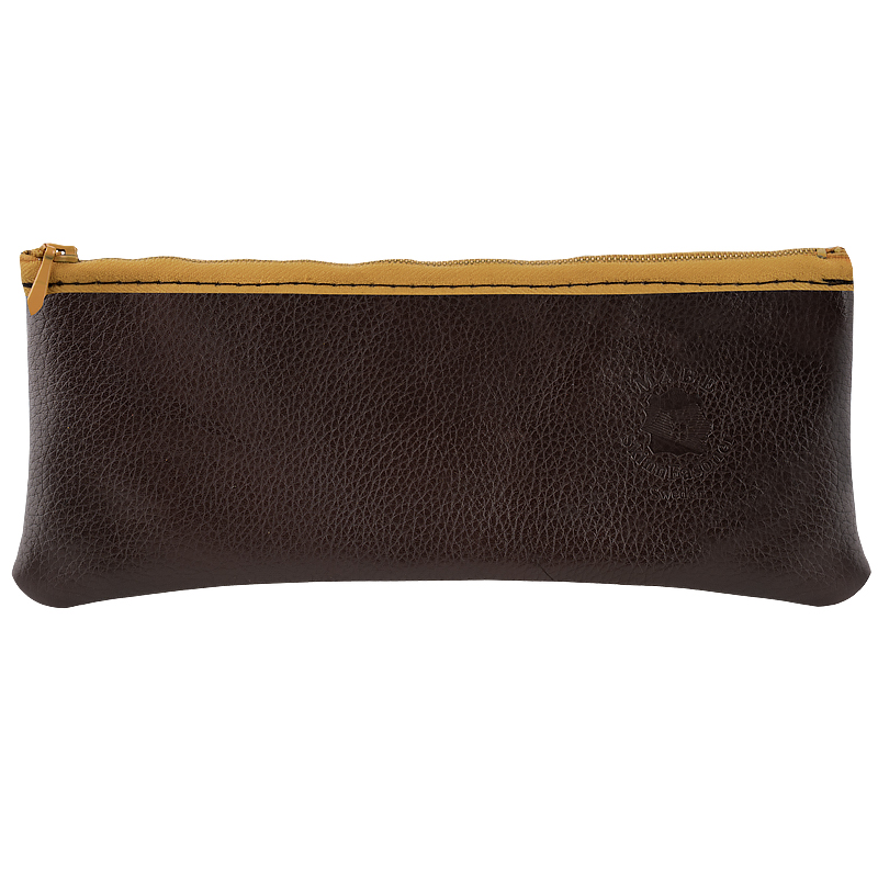 Pen case in genuine leather dark brown - 7