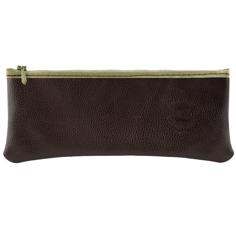 Pen case in genuine leather dark brown - 5