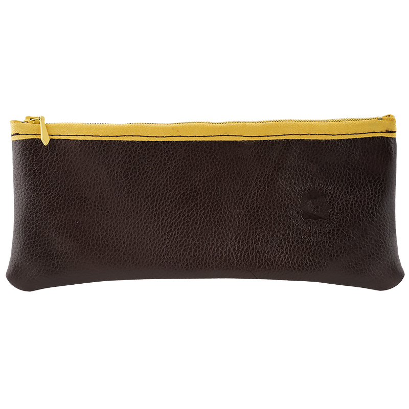 Pen case in genuine leather dark brown - 3