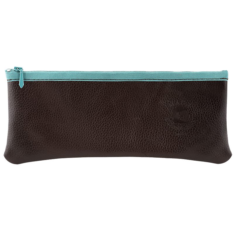 Pen case in genuine leather dark brown - 11