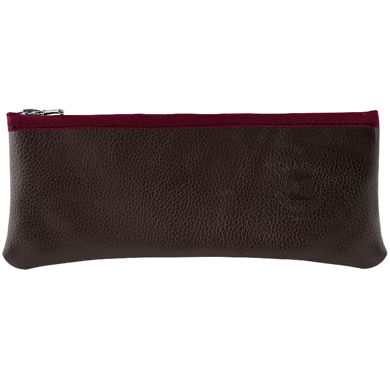 Pen case in genuine leather dark brown - 9