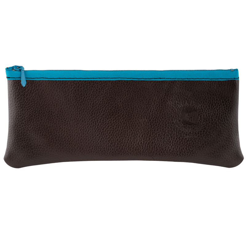 Pen case in genuine leather dark brown - 4