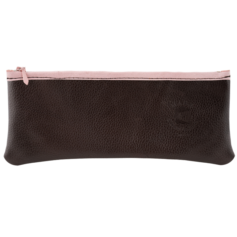 Pen case in genuine leather dark brown - 6