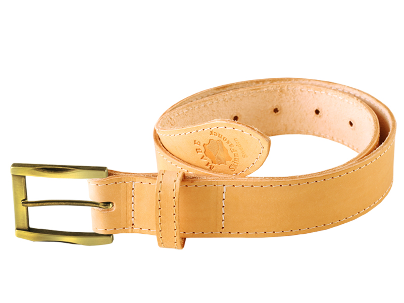 Leather belt M,  brasscolor nickel free - 5