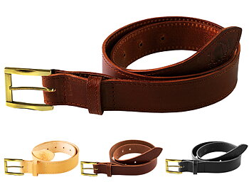 Leather belt M,  brasscolor nickel free