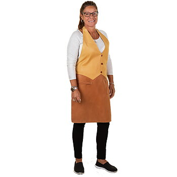 Vest apron Luxus nature/cognac