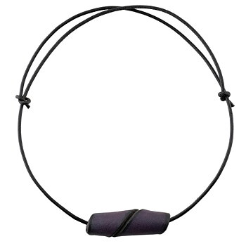 Leather necklace with purple pearl
