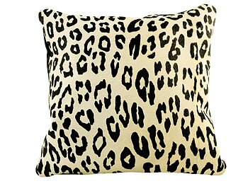 Leopard patterned cowskin cushion 