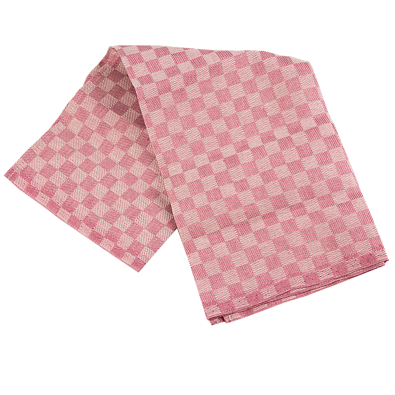 Linen towel Chess pink-white 2-pack
