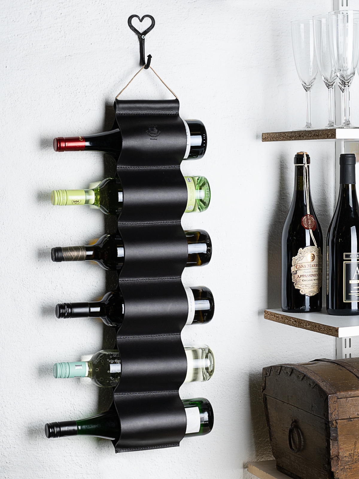 Wine rack 6-compartment black  - 3