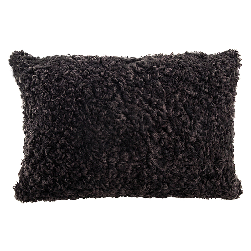 Brown lambskin pillow 60x40cm