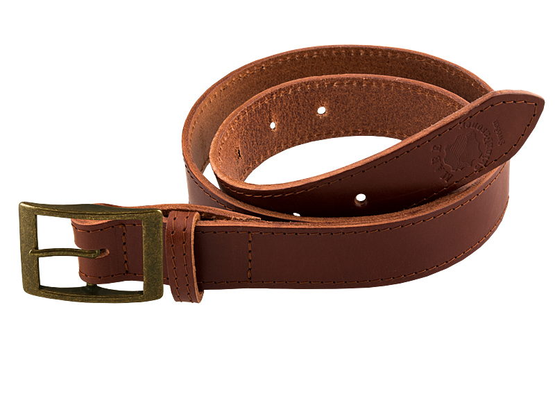 Leather belt G antique brass nickel free - 4