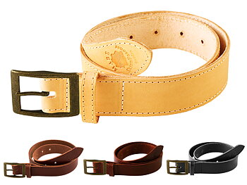 Leather belt G antique brass nickel free