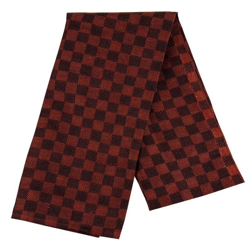 Linen towel Chess brick red-black 2-pack