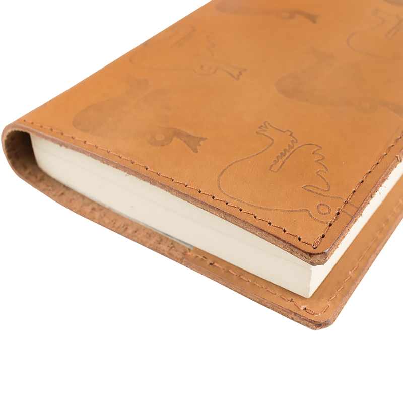 Book cover in leather dragon cognac - 3