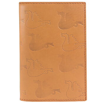 Book cover in leather dragon cognac