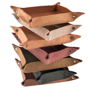 Leather tray black