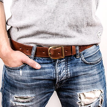 Leather belt A brass nickel free