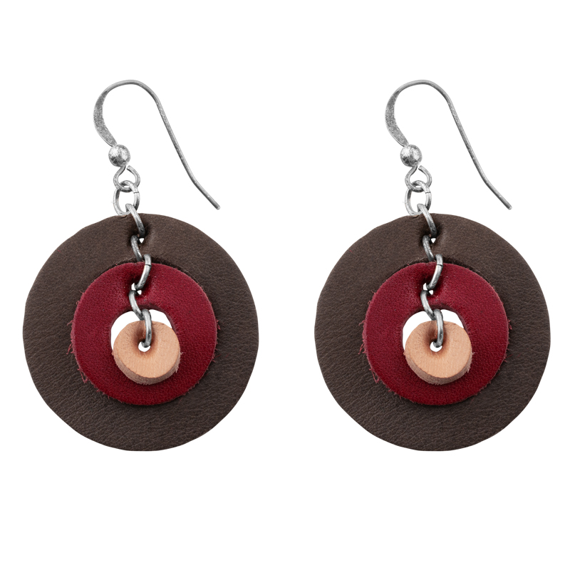 Earrings with round pendant A
