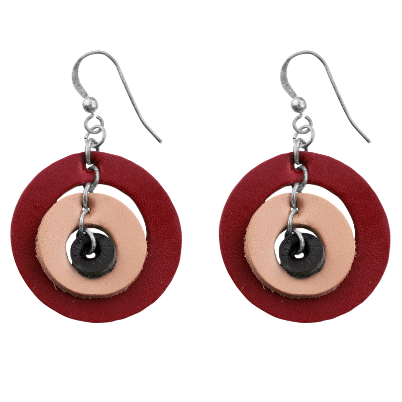 Earrings with round pendant F