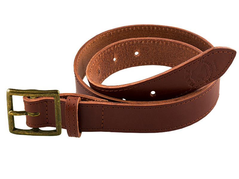 Leather belt B antique brass nickel free - 4