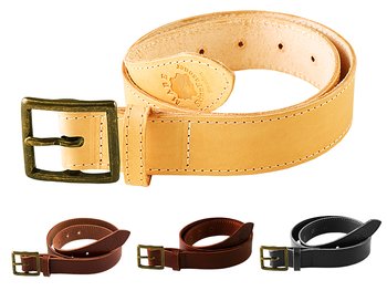 Leather belt B antique brass nickel free