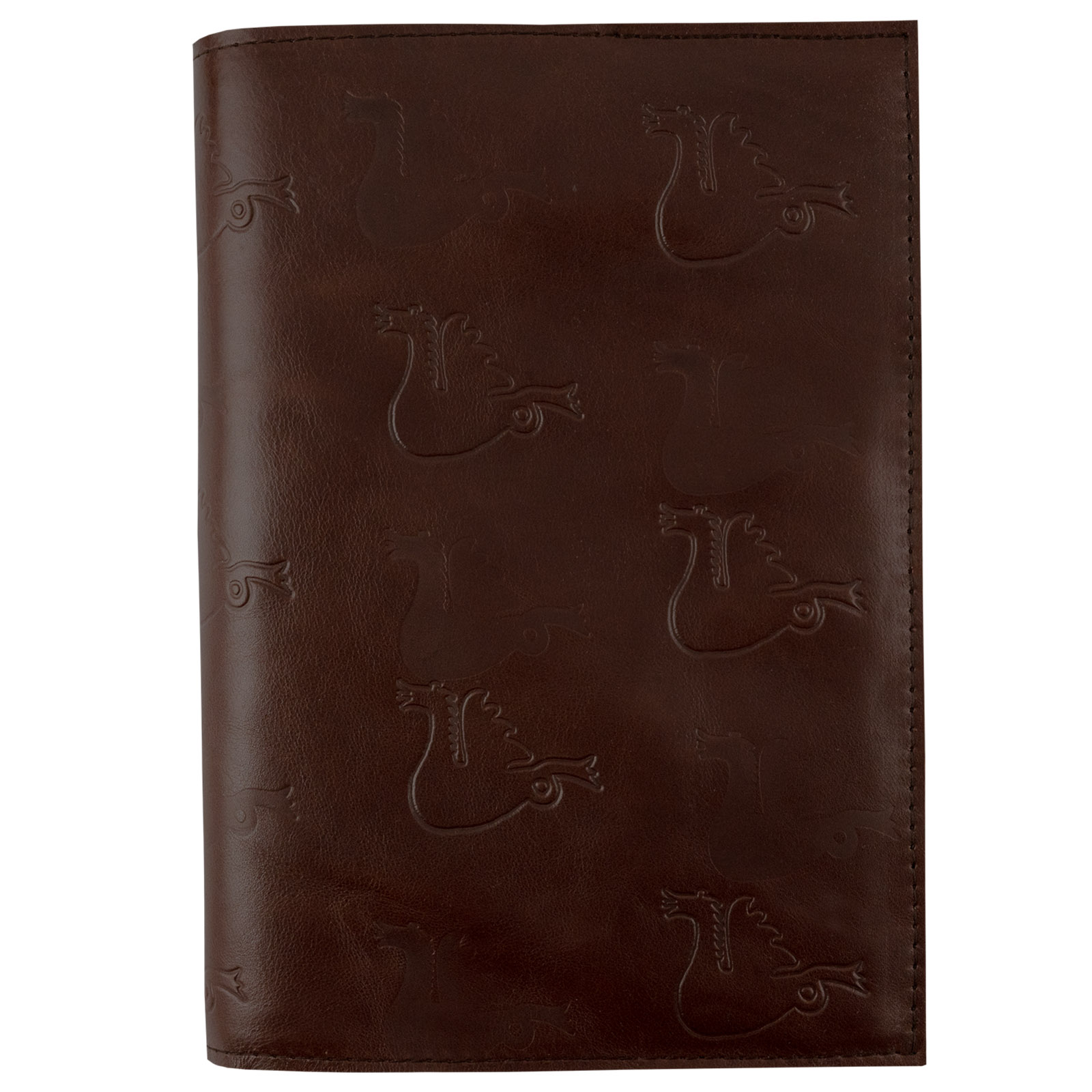 Book cover in leather Dragon mahogny - 2