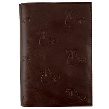 Book cover in leather Dragon mahogny