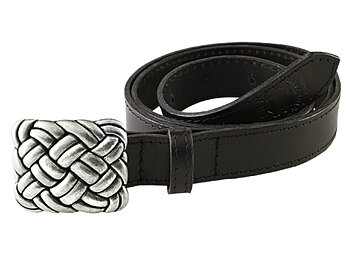 Leather belt R silver