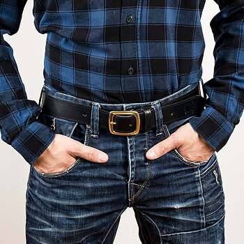 Leather belt C brass nickel free