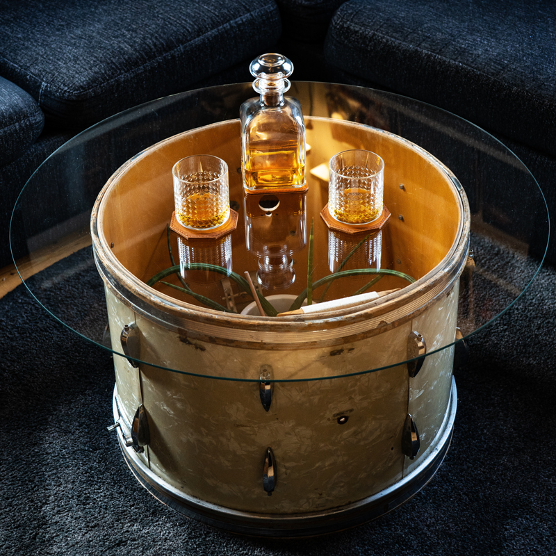 Glasunderlägg i läder åttakantig cognac - 2