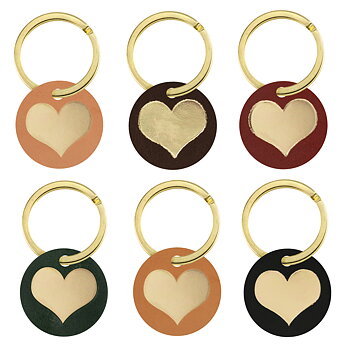 Key ring Gold  heart filled