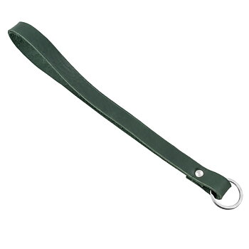 Nyckelband i läder Grön