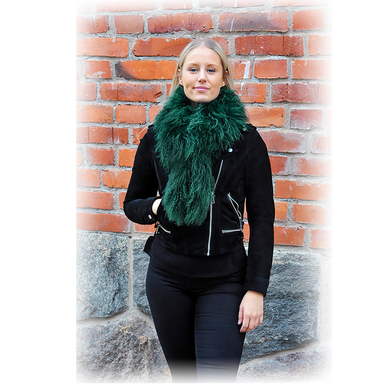 Lambskin boa Green