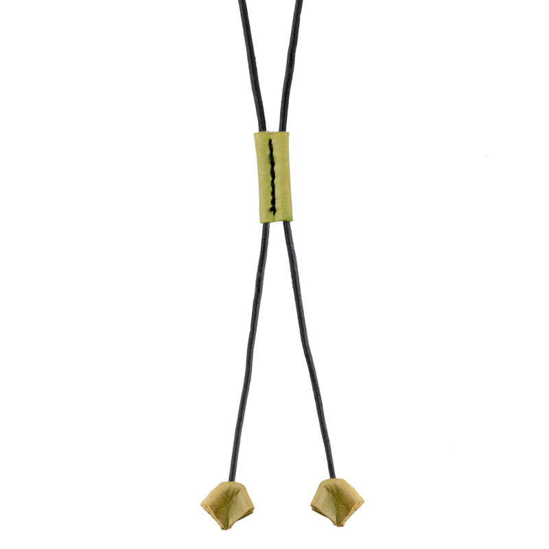 Leather Necklace lime green - 2