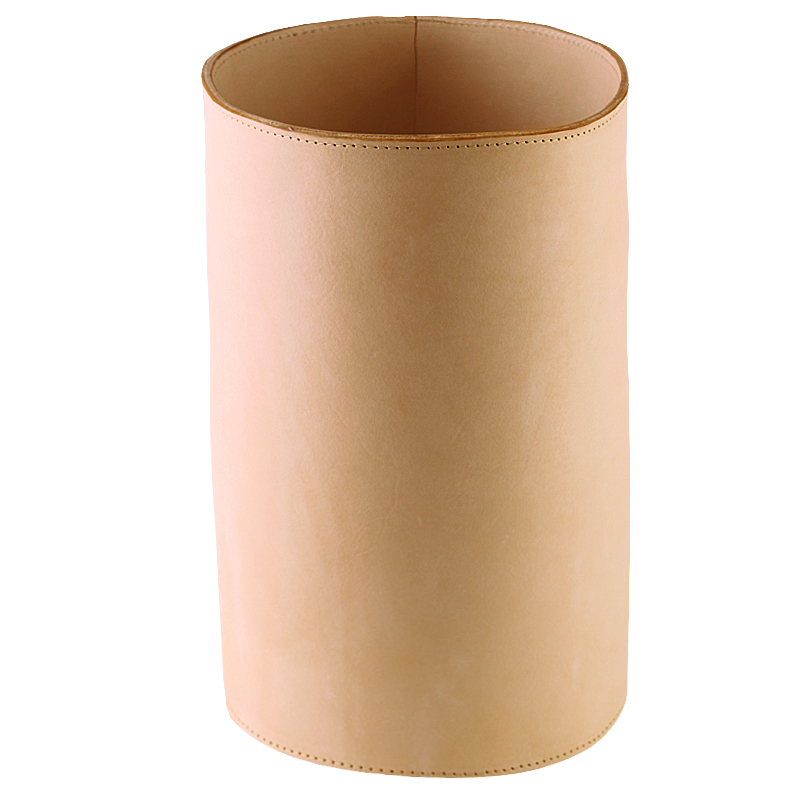Paper bin in genuine leather Nature - 2