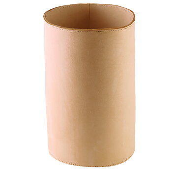 Paper bin in genuine leather Nature