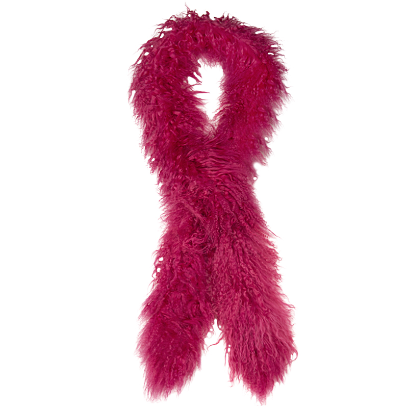 Lambskin boa Cerise - 3