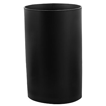 Paper bin in genuine leather Black